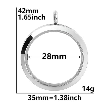 1Pc Stainless Steel Openable Glass Coin Bezel Cremation Urn Locket Pendant Round Reliquary Picture Medaillon кулон Jewelry