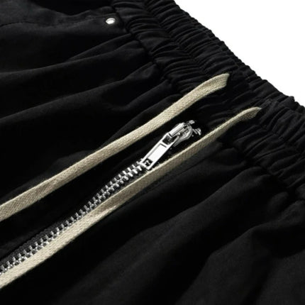 Mens Cargo Shorts Dark Drawstring Multi Pocket Shorts Harajuku Unisex Loose Fit Five Length Straight Leg Casual Streetwear New