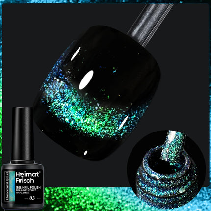 7ML Holographic Glitter Cat Eye Easter Gel Polish, Magic Spell Soak-off LED Gel Nail Polish