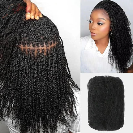 QVR Afro Kinky Bulk Human Hair For Braiding Dreadlock Hair Brazilian 50g/pc Virgin Natural Brown Remy Human Hair Debut Extension