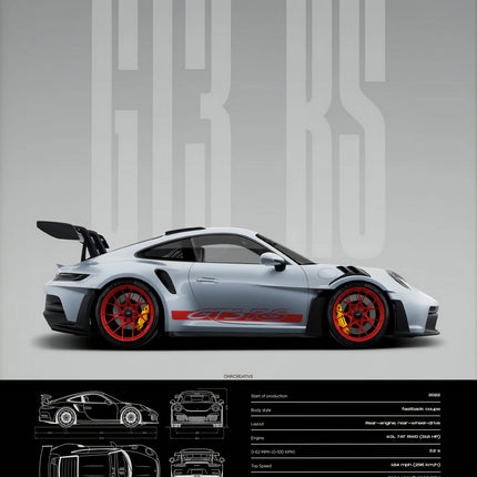 Minimalist 911 GT3-RS 718 GT4 RS Hyper Car Sports Car Supercar Poster Canvas Painting Wall Art Pictures Home Interior Decor
