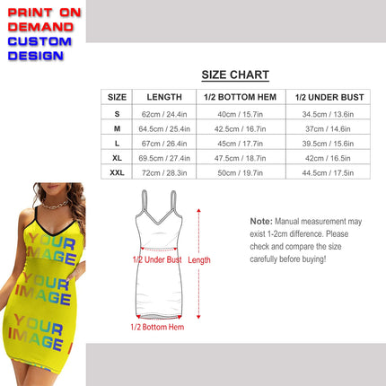 Custom Dress Print On Demand Party Sexy Girls Cartoon Image Design Women Uniforms Matching Clothes Customized DIY Dropshipping