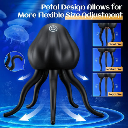 Delayed Ejaculation Vibrate Jellyfish Penis Trainer Clit Nipple Massager Male Glans Vibrators Adult Masturbation Sex Toys 18+