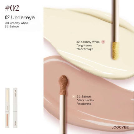 Joocyee Airy Wear Double Sided Concealer 7g Two-Color Concealer High Coverage Moisturizing Makeup Cosmetics
