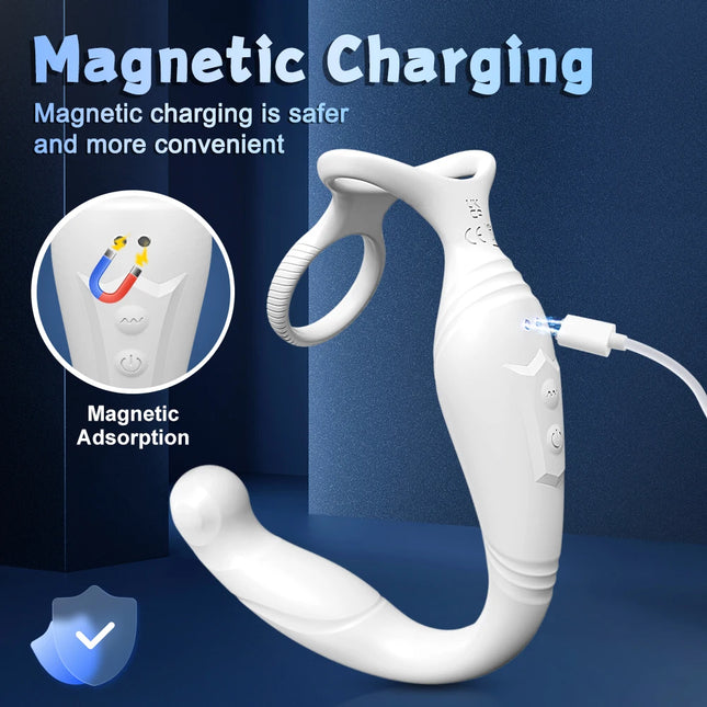 App Sex Toy Vibrator for Men Prostate Massager Dual Penis Ring Cock Rings Anal Vibrating Butt Plug Adult Anal Toy for Men