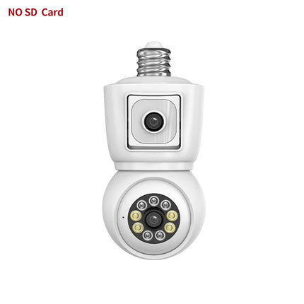 4MP wireless Wifi E27 bulb dual-lens camera safety protection CCTV baby monitor PTZ automatic tracking bidirectional audio ICSEE