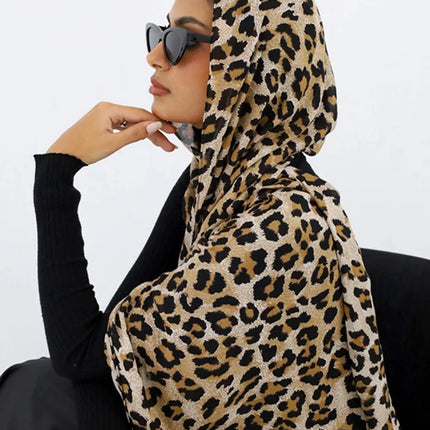 Ramadan Muslim Hijabs Women Spring Leopard Print Scarves Shawl Luxury Eid Hijab Wrap Islam Turban Female Party Headscarf 2026