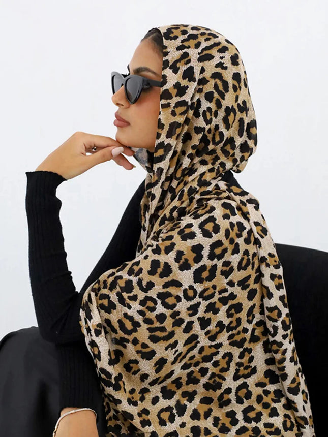 Ramadan Muslim Hijabs Women Spring Leopard Print Scarves Shawl Luxury Eid Hijab Wrap Islam Turban Female Party Headscarf 2026