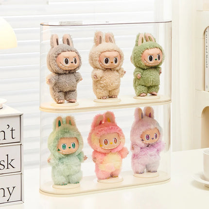 Labubu Display Box Plush Doll Blind Box Display Case Figurine Transparent Storage Box