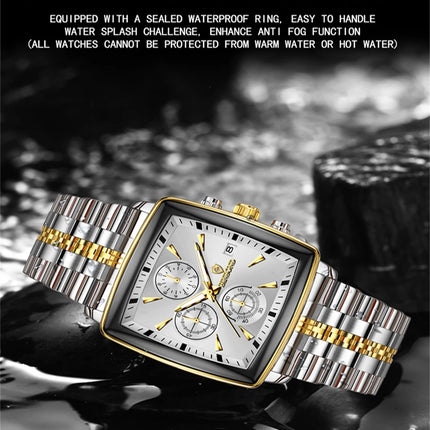 BINBOND Men's Watch Top Brand Luxury Sports Quartz Men's Watches Full Steel Waterproof Chronograph Wristwatch Men Relogio Masculino