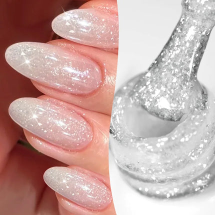 BORN PRETTY 1 Bottle 10ml Fluttering Flakes Jelly Gel Polish Semi Permanent Nail Art Manicure Soak Off LED Nail Supplies Vernis