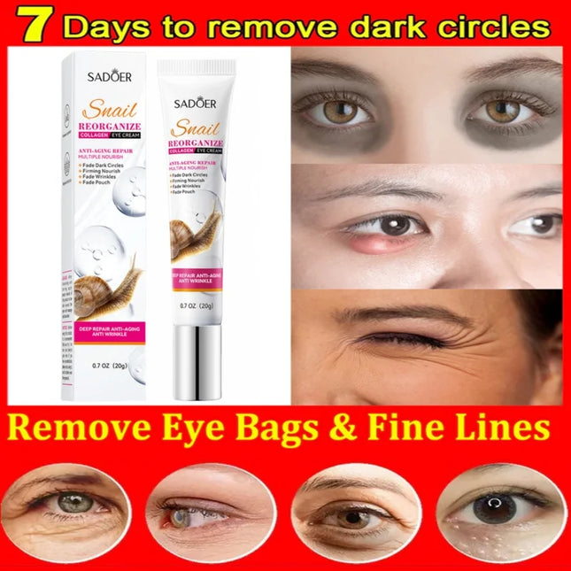 Snail Collagen Eye Cream Anti Dark Circles Remove Eyes Bags Moisturizing Firming Beauty Eyes Skin Care Products