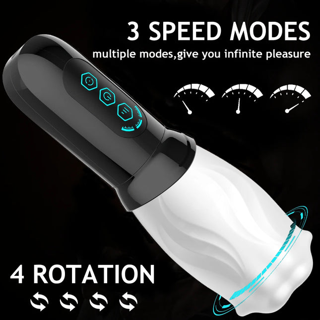 Rotating Vibrating Masturbator for Men Penis Glans Training Massager Male Masturbation Vibrators Erotic Orgasm Sex Toys for Men