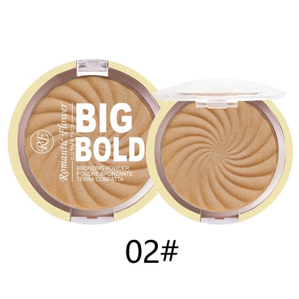 3-color powder brightens the face,bronze color pressed powder, waterproof and high gloss makeup,brightening wheat pearl powder
