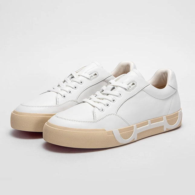 Men's Sneakers Casual Pu Leather Breathable Walking Flat Shoes for Men 2025New Male Tennis Sneaker Soft White  Shoes