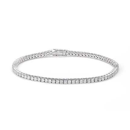 Customized 10K 14K 18K White Gold 3mm 3.5mm Stone Size CVD HPHT Lab Grown Diamond Jewelry Bracelet MSB-505
