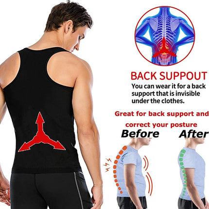 Hot Slimming Sauna Sweat Vest for Men Heat Trapping Pullover Sweat Enhancing Vest Workout Body Shaper Reduce Weight Tank Tops