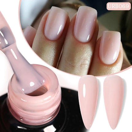 UR SUGAR 7ml Pink Nude Natural Rubber Base Gel Nail Polish Semi Permanent Chrome Sequins Soak Off Construction UV Gel Varnish