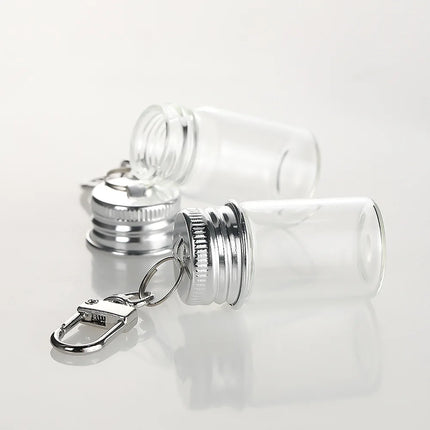 1-10Pcs Glass Wish Keychain Bottle for DIY Decoration Craft Couple Keychain Keyrings Funny Pendant Lanyard Keycord Jewelry Gift