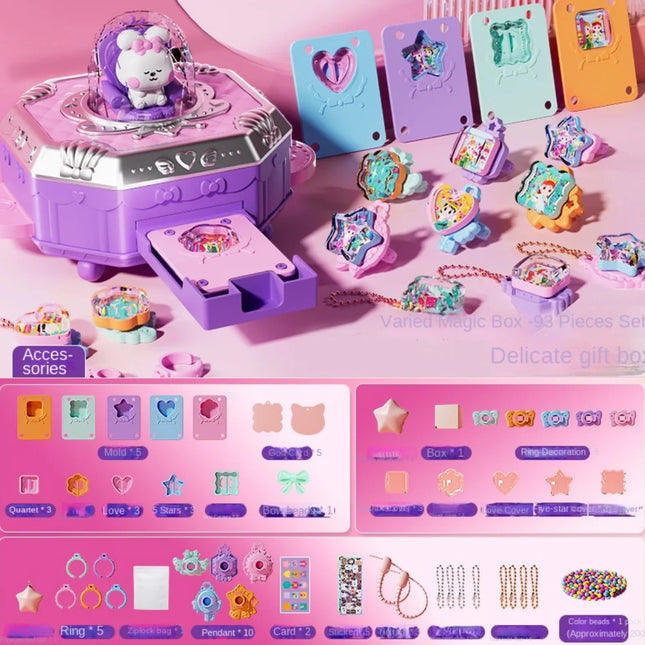 Kawaii DIY Magical Goo Card Gift Box 3D Rabbit Goo Card Sticker Set Portable Cartoon Goo Card Full Set Stickers Children's Toys