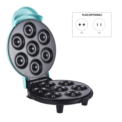 Electric Donut Maker Machine 700W - Mini Dash Donut Maker for 7 Doughnuts, Double-Sided Heating & Non-Stick Coating, Perfect