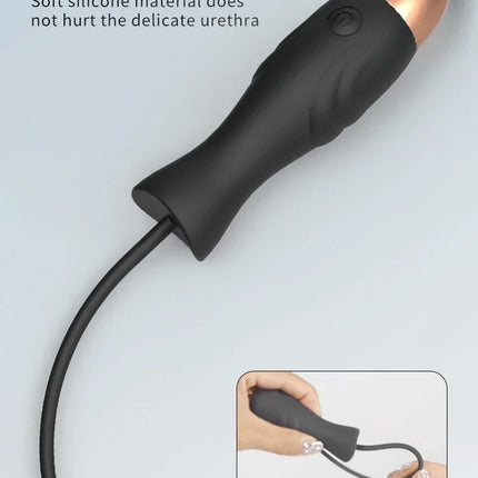 Male Urethral Vibrator Soft Silicone Urethral Dilator Set Catheter Penis Plug Sounding Horse Eye Stimulation for Probe  AdultMan