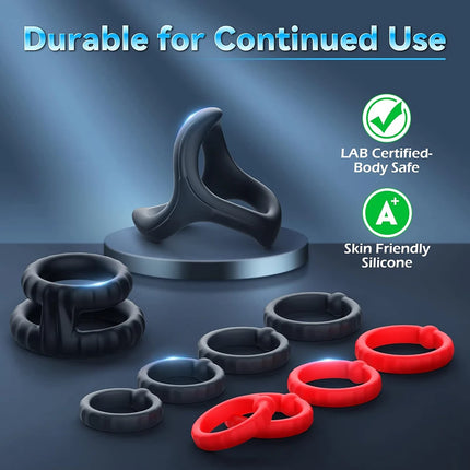 Penis Ring Silicone Cock Rings Delay Ejaculation Scrotal Binding Ball Stretcher Erection Enhancing Lock Cockring Sex Toy for Men