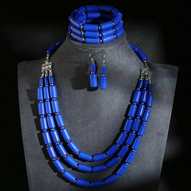 Fashion Jewelry sets Colorful Acrylic Wave Shaped Multilayer Necklace Earrings Bracelet Set For Women Bijoux Vintage Accessoires