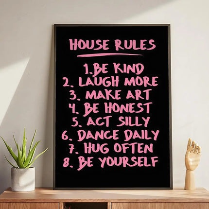 house rules Poster Modern and Elegant Wall Stickers for Home Decor Living Room Dormitory Wall Art