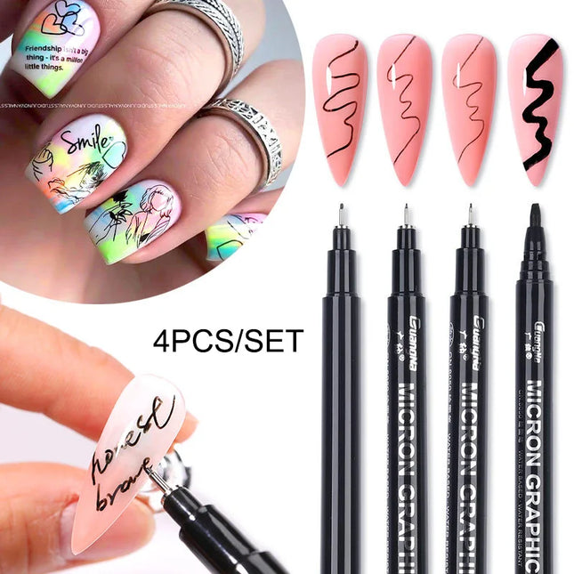 3-18pcs/set Nail Art Graffiti Pen Nail Marker Drawing Abstract Lines Fine Detail Floral Design Waterproof Nail Painting Manicure