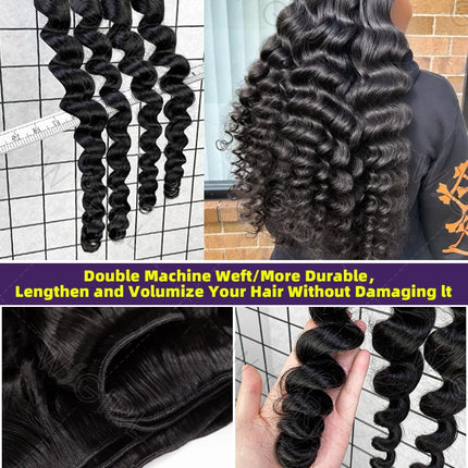 Wigirl Loose Wave Bundles Human Hair Raw Virgin Unprocessed Extensions 1 3 4 Loose Deep Wave Bundles Double Weft Wholesale