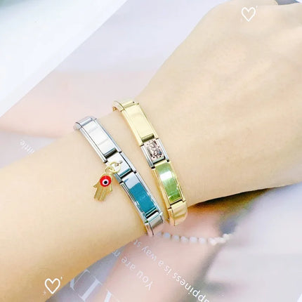2025 Fashion Functional Elastic Bracelet Modular Bulk Italian Charms Links Fit Bracelet Stainless Steel Jewelry Wholesale