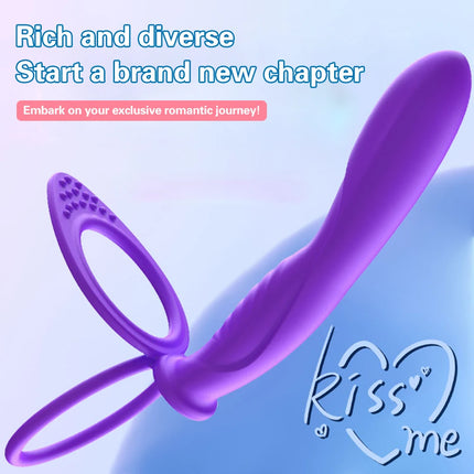 Double Penetration Anal Plug Vibrator Dildo Cock Ring Butt Plug For Men Strap On Penis Vagina Plug Adult Sex Toys For Couples