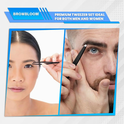 Tweezers Set Stainless Steel Eyebrow Tweezers for Facial Hair Splinter Ingrown Hair Removal Eyelashes Extension Makeup Tools