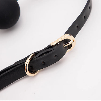 Soft Silicone Ball Gag Oral Fixation Bondage Mouth Gag Mouth Stuffed PU Leather Band Sex Toys for Couples Adult Games 18+