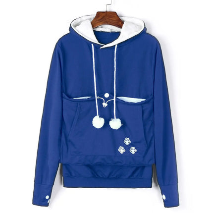 Cat Lovers Hoodies Pouch Dog Pet Hoodies For Casual Kangaroo Pet Paw Pullovers Cuddle Pouch Sweatshirt Pocket Animal Ear Hooded
