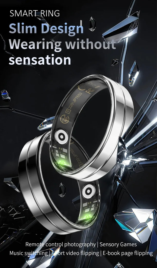 Qring R11 LED Display Ring Ladies Men's Stainless-steel Rings Oxygen Saturation Electronic Praise Heart Rate Waterproof 2025 New
