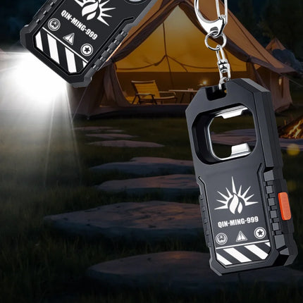 COB Keychain Light LED Flashlight USB-C Rechargeable Mini Handheld Flashlight Work Light with Bottle Opener for Outdoor Camping
