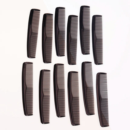 12PCS Portable Plastic Anti-Static Double-Sided Dense Toothed Hair Combs – Salon Hair Comb Tools for Real Hair Wigs