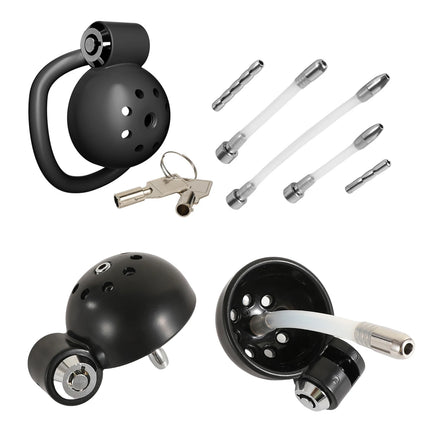 ABS Male Chastity Cage with Urethral Sounds Anti Pinch Hidden Lock Invisible Kit for Adult Men Fetish Play Cock Cage BDSM Device