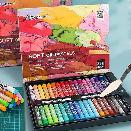 12/25/38/50 Colors Soft Oil Pastels For Kids Artists Art Drawing Blending Non-Toxic Heavy Color Crayons Painting Sticks Full Set