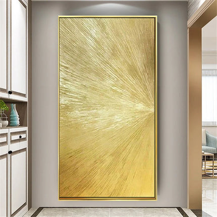 High quality Handmade acrylic oil painting on canvas texture golden foil poster wall art decor hanging picture for living room