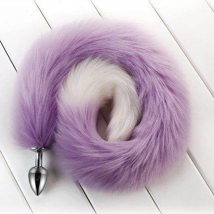 78cm Red Long Fox Tail Anal Plug Metal Butt Plug Prostate Massager Erotic Cosplay Accessories Adult Novelty Sex Toys For Couples