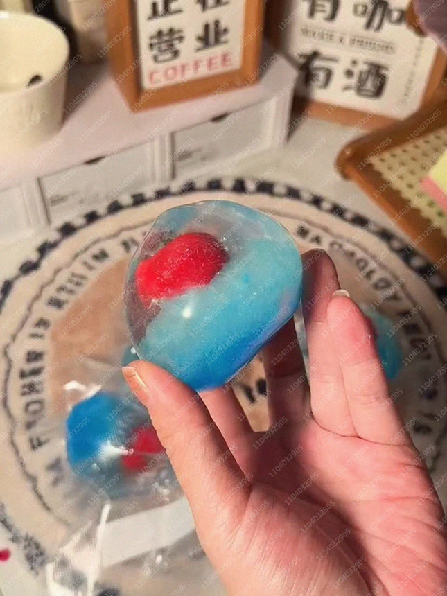 Slushie Fruit Stress Ball Squishy Shapable Non-bounce Slushy Squeeze Ball ASMR Crackling Sound Anti Stress Fidget Toys for Adult