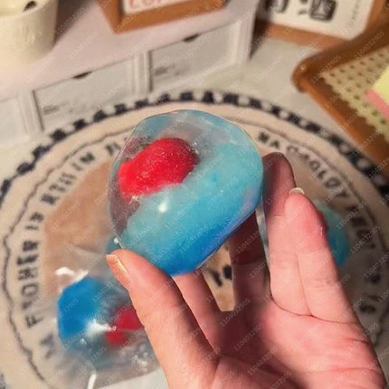 Slushie Fruit Stress Ball Squishy Shapable Non-bounce Slushy Squeeze Ball ASMR Crackling Sound Anti Stress Fidget Toys for Adult