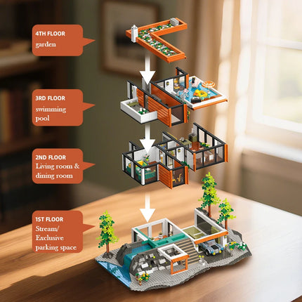 89133 Forest Villa Street Scene Series Toys and Ornaments, Kids Building Blocks, Architectural Model Assemblies, Birthday Gifts