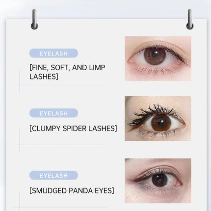 MACKANDY 3D Washable Mascara Makeup, Volumizing & Lengthening Defining Curling Buildable Formula Blackest Black, Paraben Free