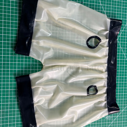 Latex Men's Rubber Shorts with Crotch Zipper Underwear Bodysuit Fetish Wear Ensemble