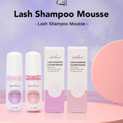 NATUHANA 60ml Gentle Lash Cleansing Mousse No Irritation Eyelash Shampoo for Extensions Grafting Makeup Remover Glue Cleanser