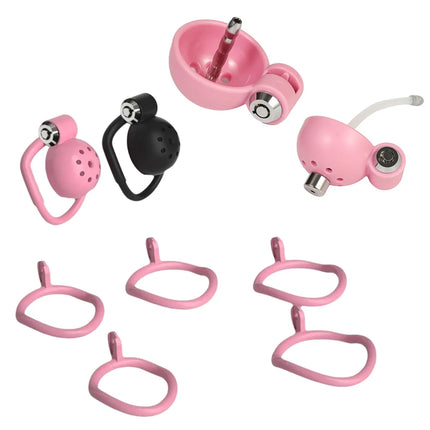 Male Chastity Cage Reusable Hollow Catheter with Concealed Lock Comfortable Cock Ring Device Invisible Wear Urethral Plug